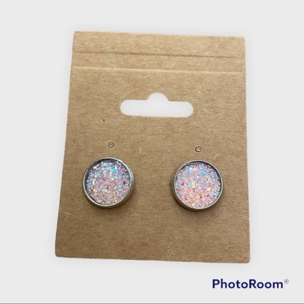Light pink 12mm stud earrings